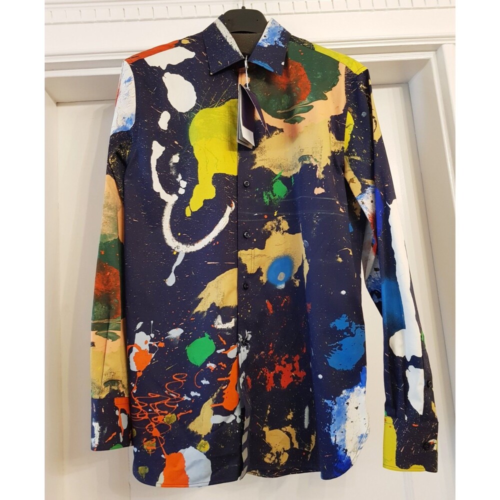 Ralph Lauren Collection Adrien Print Cotton Satin Shirt, size 2, NWT - Picture 5 of 15